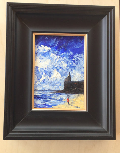 Greenan castle red coat oil painting