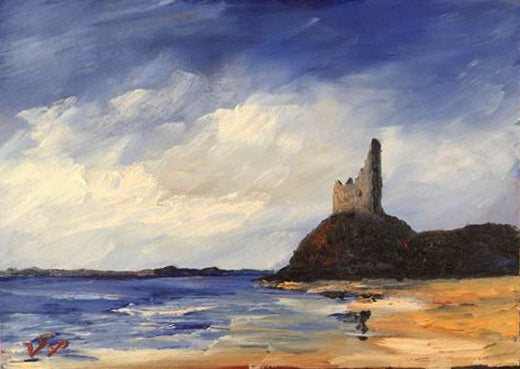 Greenan castle oil painting