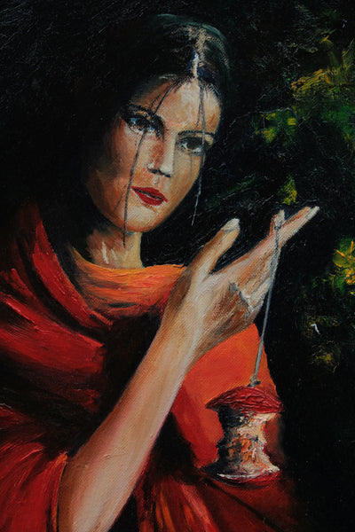 Tempted. Original oil painting J P McLaughlin