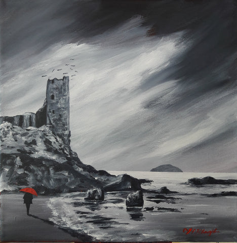 Dunure Castle & a Red Brolly