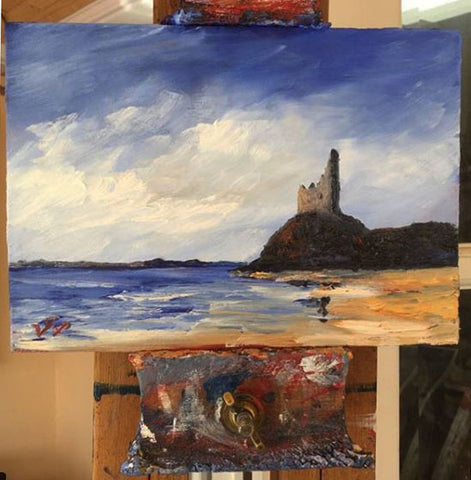 Greenan castle oil painting