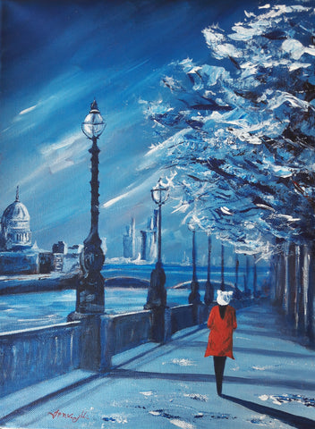 London Blue. Original painting on canvas