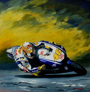 Canvas print Valentino Rossi by J P McLaughlin