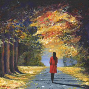 Canvas print. Red Coat Autumn
